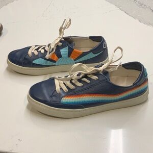 Soludos Navy and Orange Women's Sneakers Size 8.5 Gently Worn